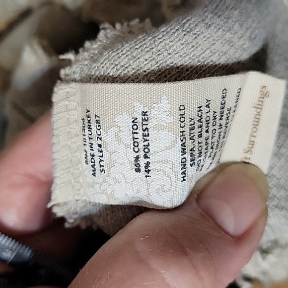 Soft Surroundings Oversized V-Neck Pullover Hoodie Tunic w Pockets - Picture 7 of 7